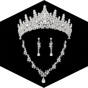 Wedding Crystal Rhinestone Earrings Necklace Jewelry Tiaras and Crowns for women